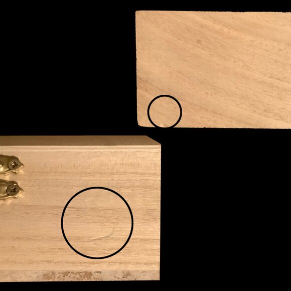 Unused Miniature Unfinished Bombé Wood Chest with Brass Hardware - Picture 8 of 11